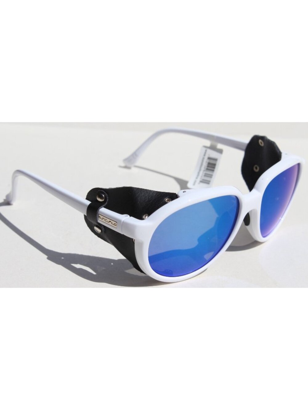 SUNCLOUD Glacier POLARIZED Sunglasses White/Blue Mirror Mountaineering NEW